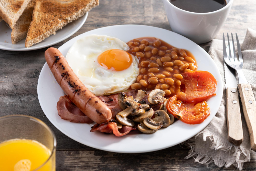 Breakfast plate from the cafe menu